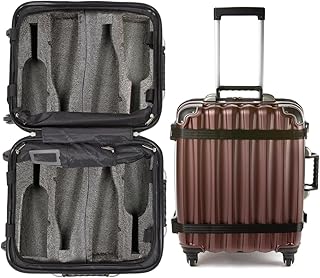 VinGardeValise® Petite Wine Suitcase – 8-Bottle Travel Luggage, TSA-Approved, Durable Hard Shell, Shockproof Foam, Secure Bottle Protection for Enthusiasts & Collectors - Burgundy