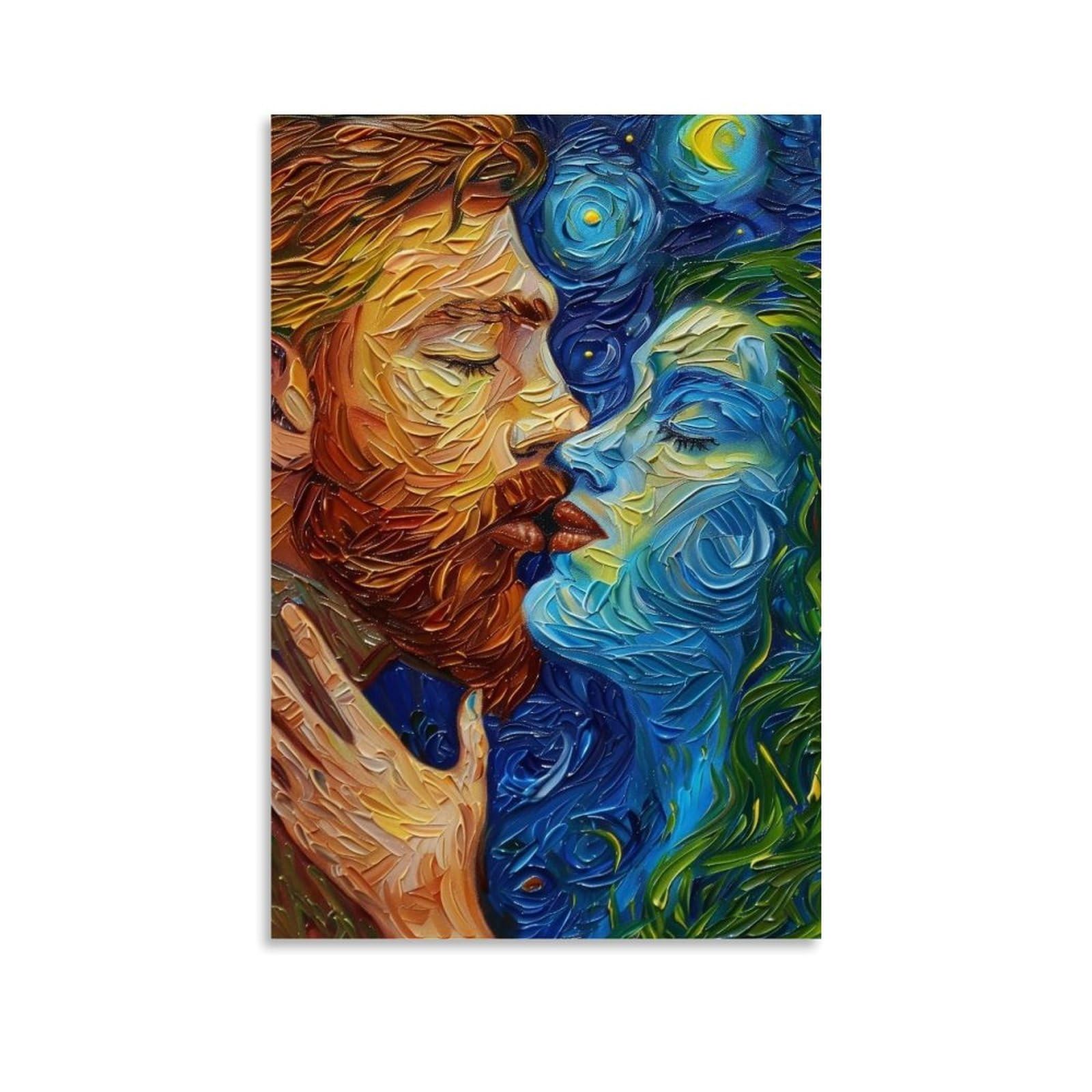 MGHTGRWE Starry Embrace 03 Poster Wall Art Canvas Vintage Aesthetic Painting Decor for Rooms 20x30inch Unframe-style