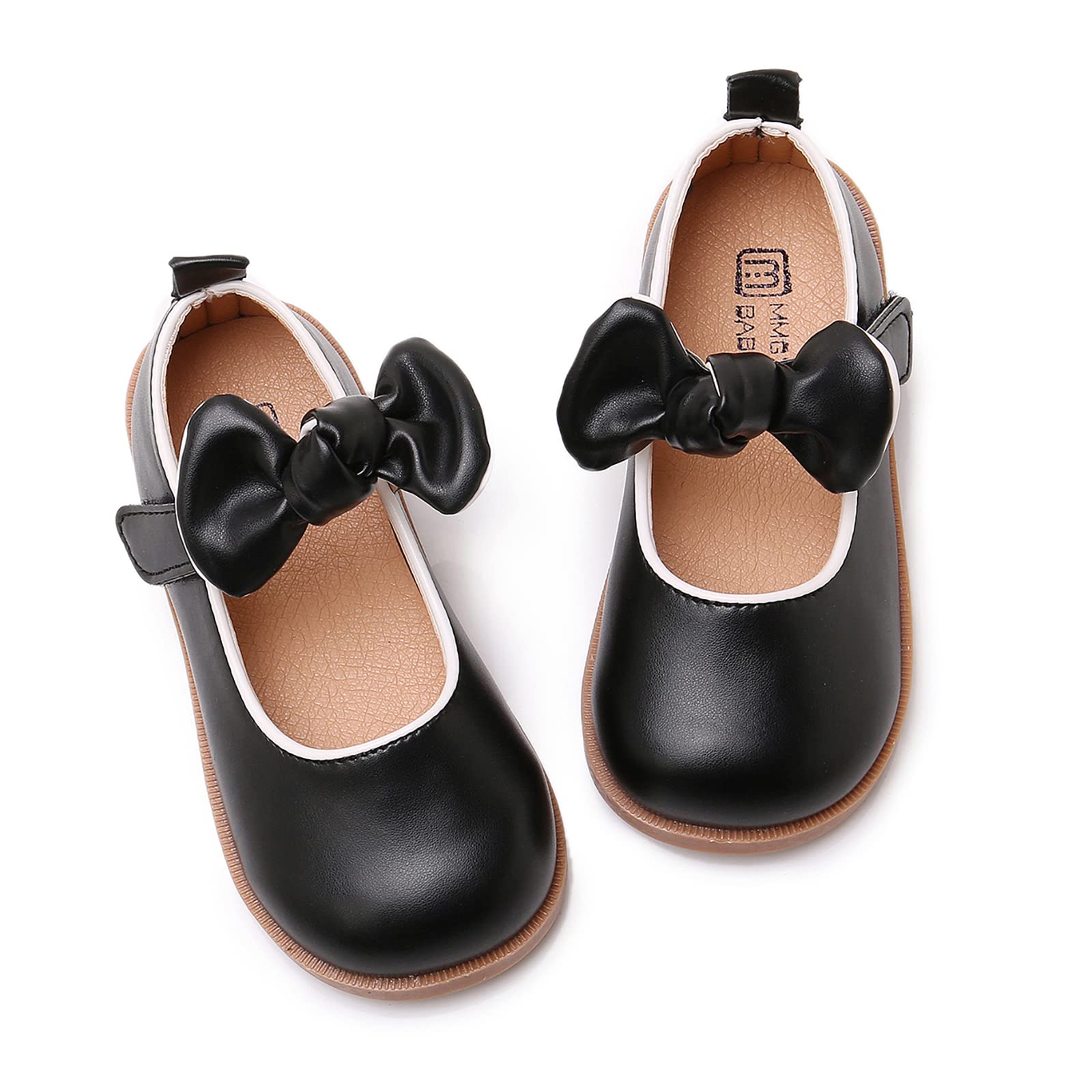 SOFMUO Toddler Girl Mary Jane Shoes Bowknot Ballet Flats for Little Girls Party School Wedding Uniform Princess Dress Shoes