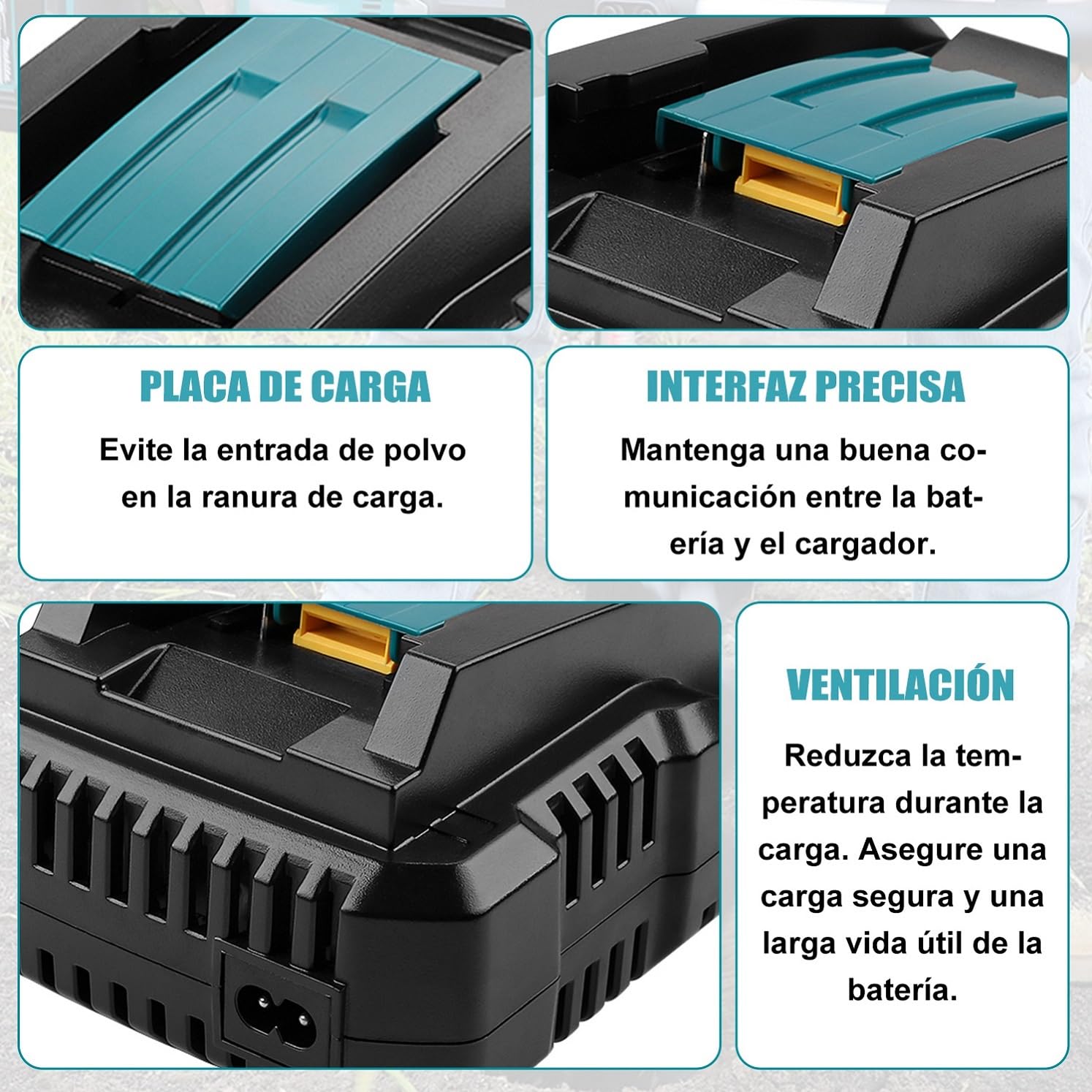 18V Cargador 3A para Makita DC18RC | Compatible Makita 18V Battery BL1850 BL1850B BL1860