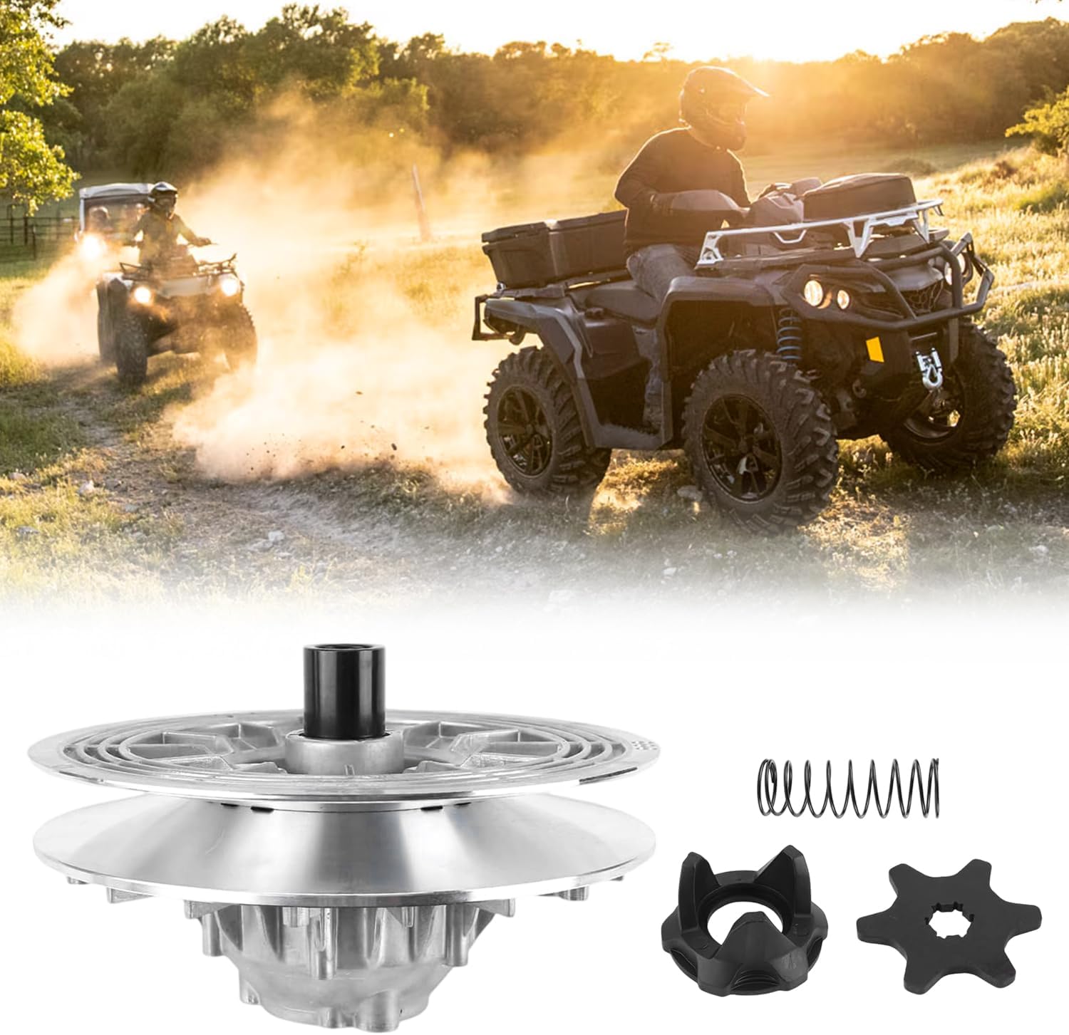 Secondary Clutch Assembly Fit for Can Am Outlander & Commander & Maverick 1000R 4x4 Secondary Driven Clutch w/Spring and Helix Part 420280173, 420280178, 420280236, 420280499, 420220913