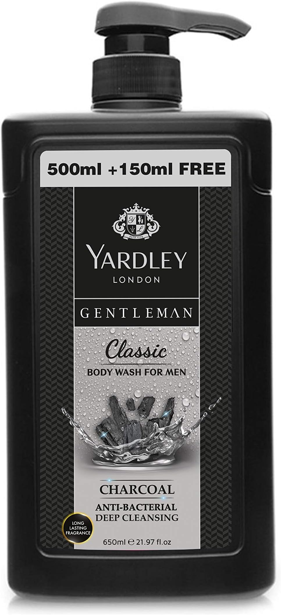 Yardley Gentleman Antibacterial Body Wash, Classic Fragrance, 650ml - Luxurious Cleansing Experience