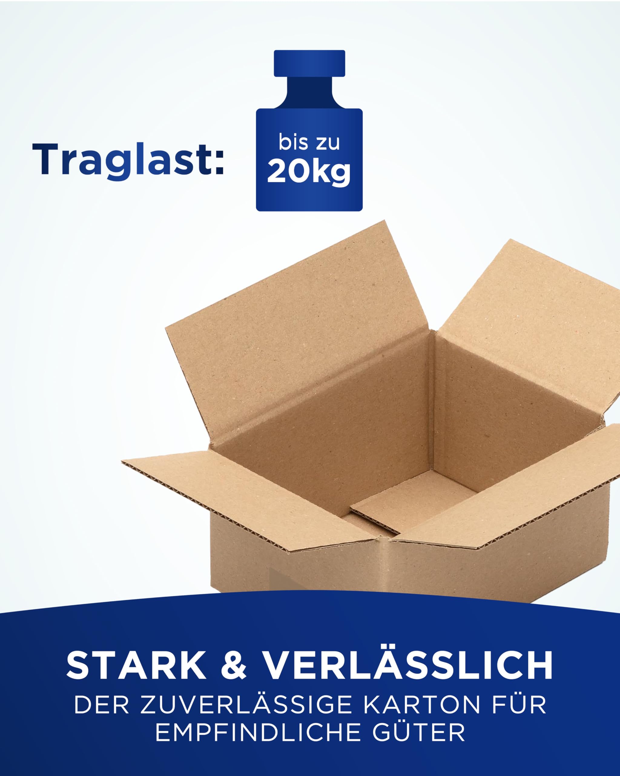 KK Verpackungen Versandkartons 200 x 150 x 100 mm Braun 1-wellig (Außenmaß 205 x 155 x 110 mm) | 600 Stück, Faltkartons Kartons für Versand als DHL Päckchen M Hermes Päckchen DPD GLS Paketklasse XS
