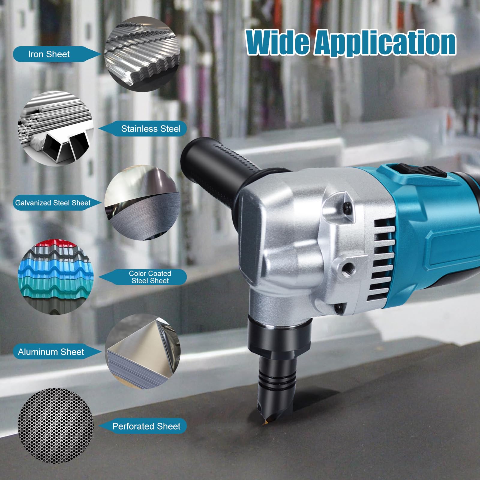 Corte Chapa Metal Sin Rebaba Cizalla Mordisqueadora Para Chapa Metálica -  Compatible Con Makita 18V, Sin Escobillas Cizalla Nibbler Makita 18v, image size:1600x1600