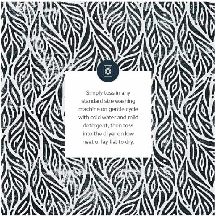Linon Washable Kai Polyester 2'x8' Rug in Ivory and Black