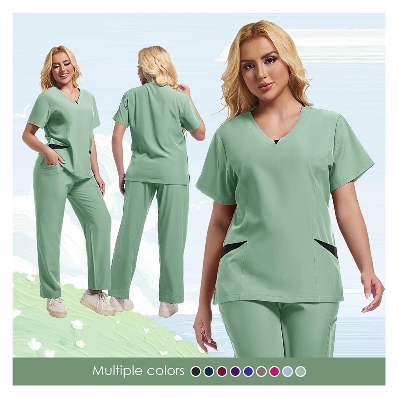 Uniforme De Enfermera Uniformes quirúrgicos for mujer, conjunto de uniformes hospitalarios for spa, clínica, ropa trabajo