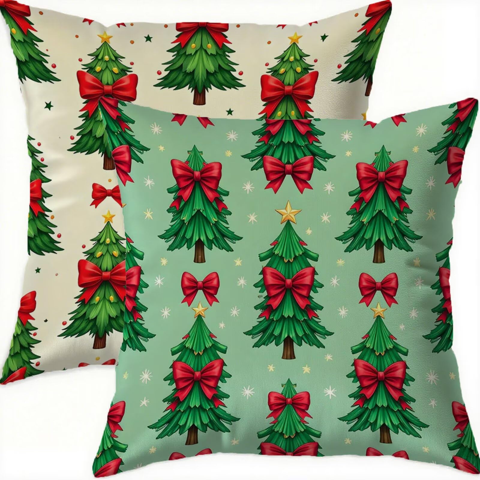 Housse coussin 65x65cm imperméable en velours vert lot de 2 pour la décoration de canapé
