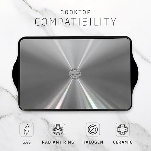 Miniatura 7 de Swiss Diamond Plancha antiadherente HD Classic de doble quemador - 17" x 11"