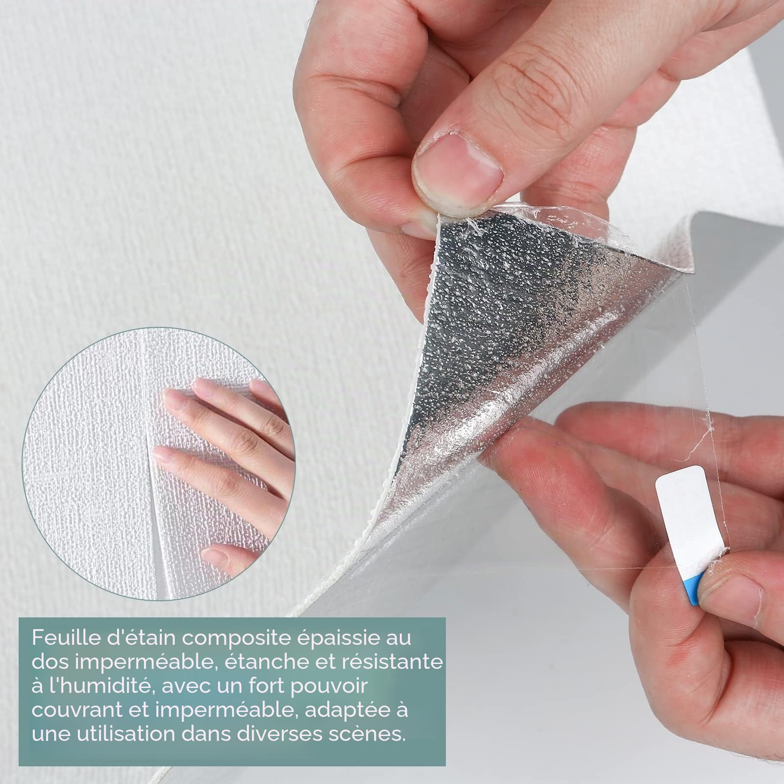 Papier peint autocollant 3D 0,5 x 10 m Papier peint Brique Feuille d'aluminium Isolant Autocollant Mural Résistant à l'eau Panneaux muraux Stickers décoratifs pour salon