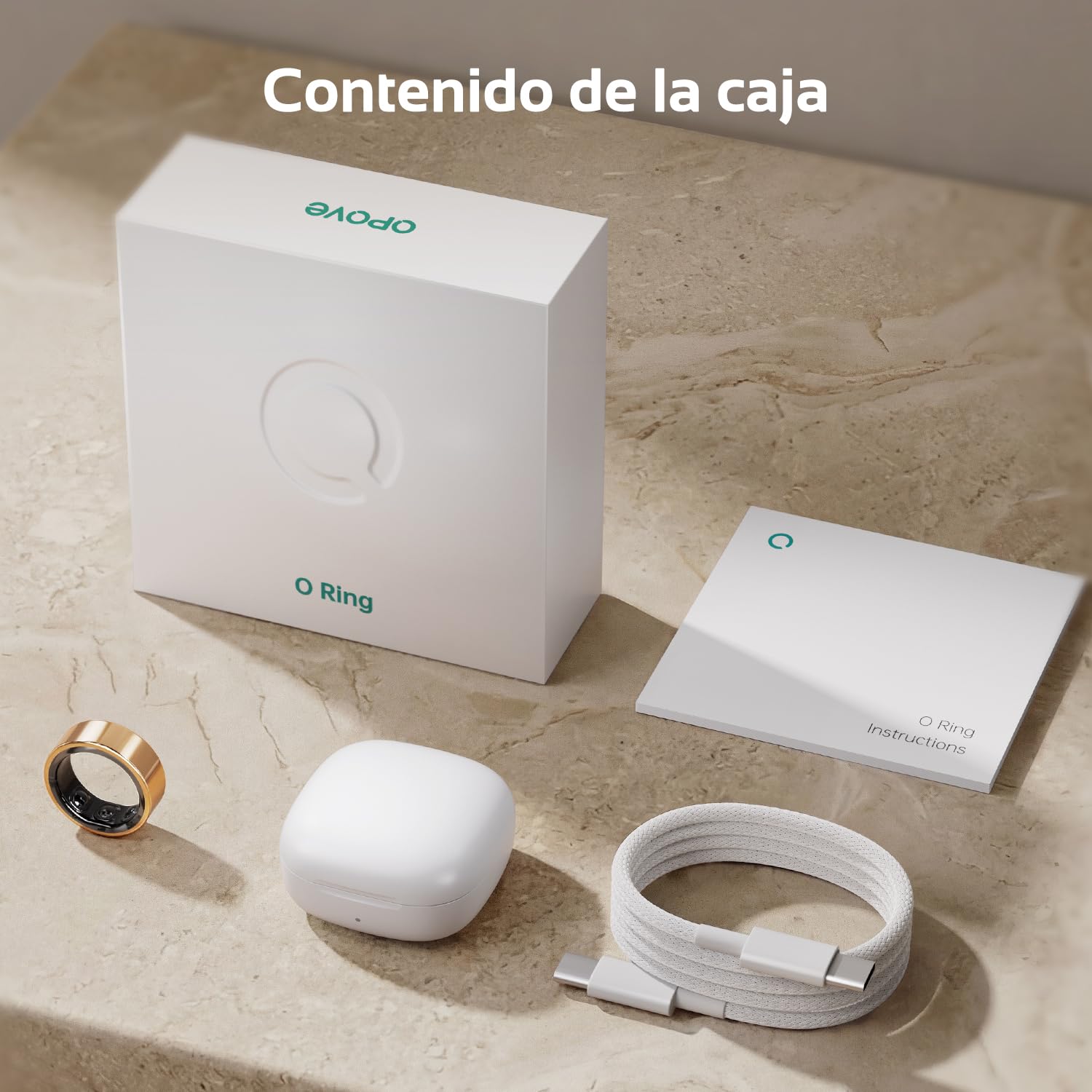 opove O Ring Anillo Inteligente, Smart Ring con Monitorea el sueño, la frecuencia cardíaca y el estrés y Calorías | sin suscripción | 8-12 días de autonomía | Compatible iOS & Android, Oro Rosa-8