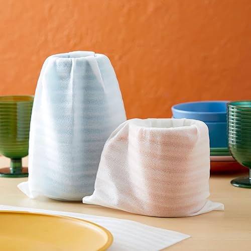 Miniatura 3 de 75 bolsas de embalaje de espuma, 3 tamaños de hojas de envoltura de cojín para platos, vidrio, suministros de mudanza y envío