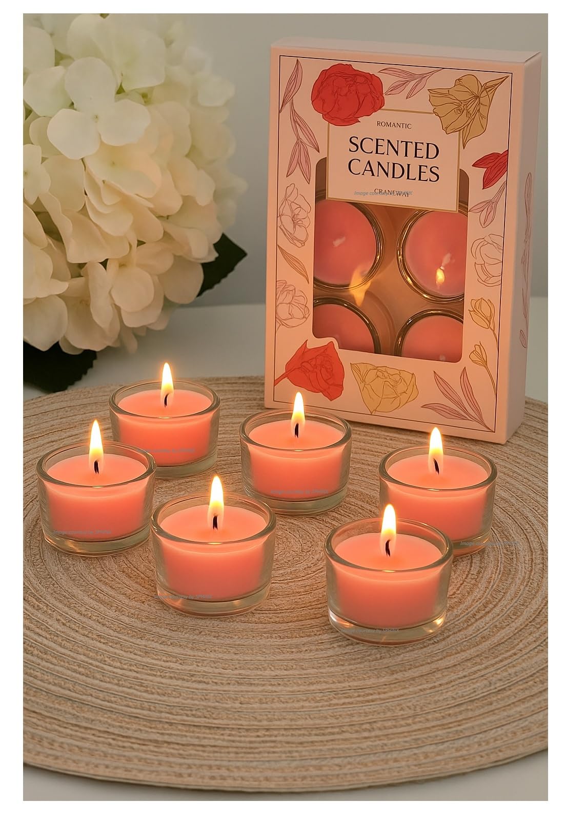 SPHINX Scented Candles Gift Pack,6 Glass Votive Wax Candles Gift Box for Home Decor,Diwali,Christmas,Pooja,Housewarming,Corporate Gifting,Return Gifts,Festival Decoration- (Pink Lovers (Pink))