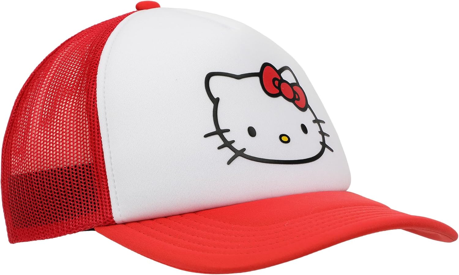 Hello Kitty Character Face Red & White Trucker Hat - Image 3