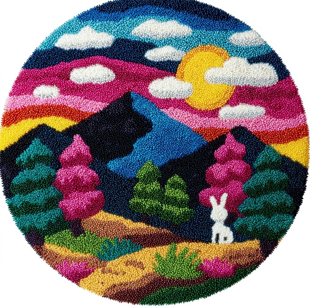 kitphoenix DIY Crochet Carpet for Beginners, The Deer Under The Mountain