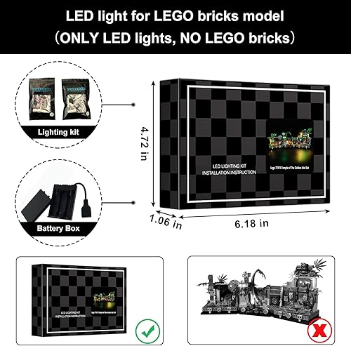 Miniatura 6 de Vaodest Luz LED para Lego 77015 Temple of The Golden Idol Set, diseño y configuración compatible con el modelo 77015 (solo luz LED, no kit de