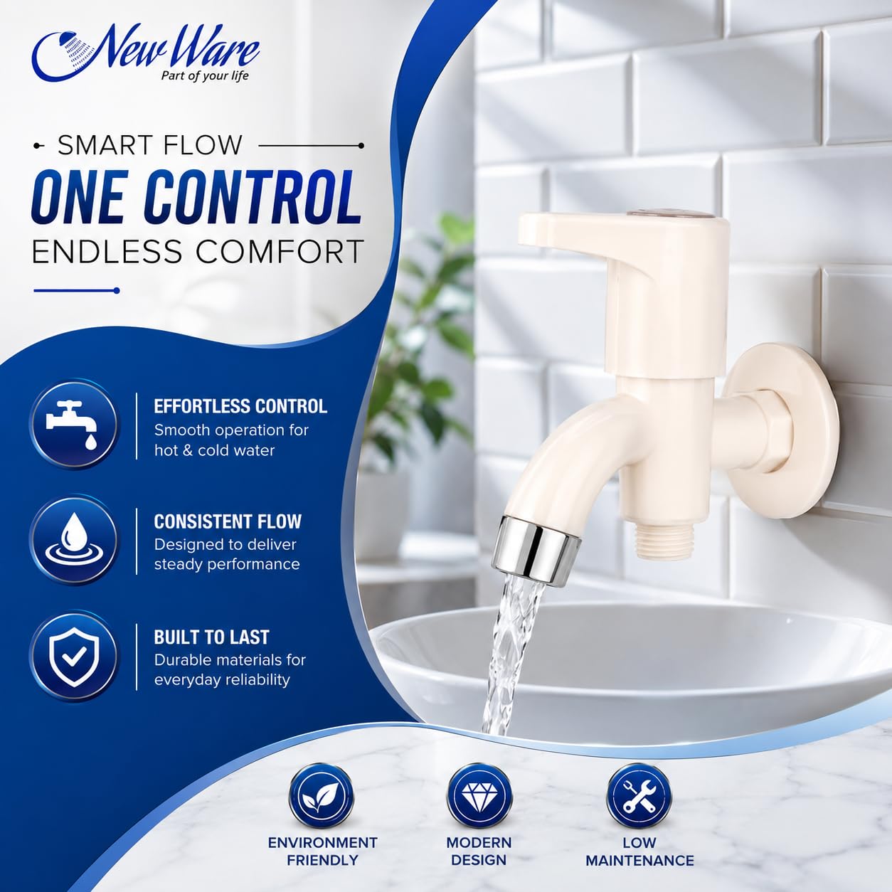 NEW WARE 2-in-1 Water Tap - Dual Outlet Faucet -4