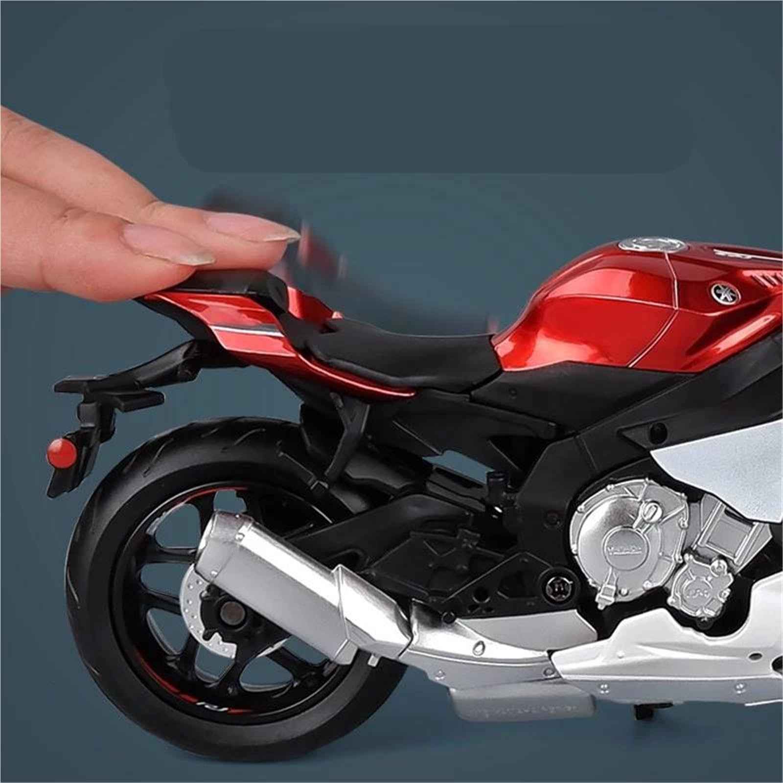 Modelo de Motocicleta Maqueta De Motocicleta Todoterreno, Juguete Regalo Colección 1:12 para Yamaha YZF R1, Simulación Carreras Aleación, Metal Fundido A Presión(Nero)