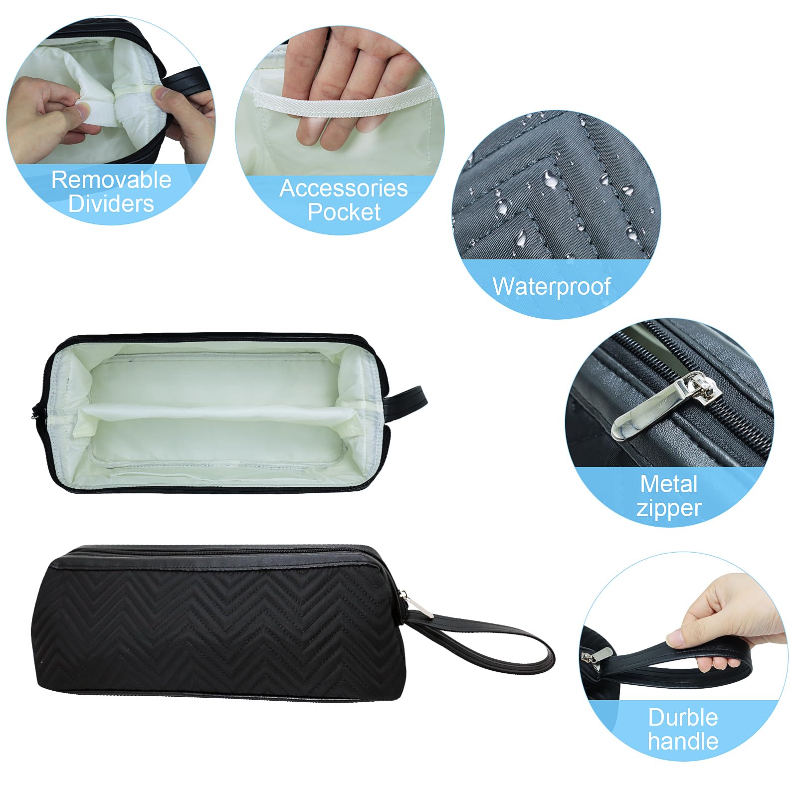 GENCAN Travel Case for Shark Flexstyle Portable Storage Bag for Shark Flexstyle Hair Styler Carrying Case for Flex Style 4-in-1 Air Styler & Hair Dryer(Black) - Image 2