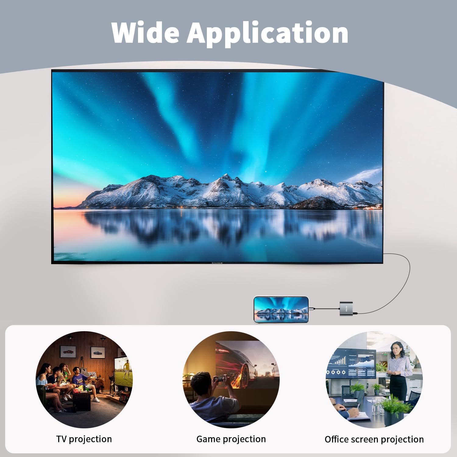 Adaptador USB C a HDMI 4K@60Hz, USB 3.0, 100W PD Carga Rápida, Hub Tipo C para MacBook Pro/Air, iPad Pro, Samsung