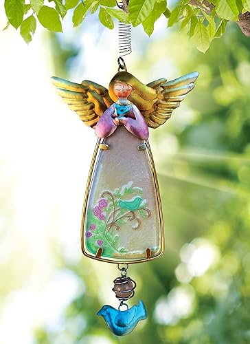 Miniatura 2 de Sunset Vista Designs Fiesta en el jardín colgante hinchable, 12 pulgadas, ángel con pájaro