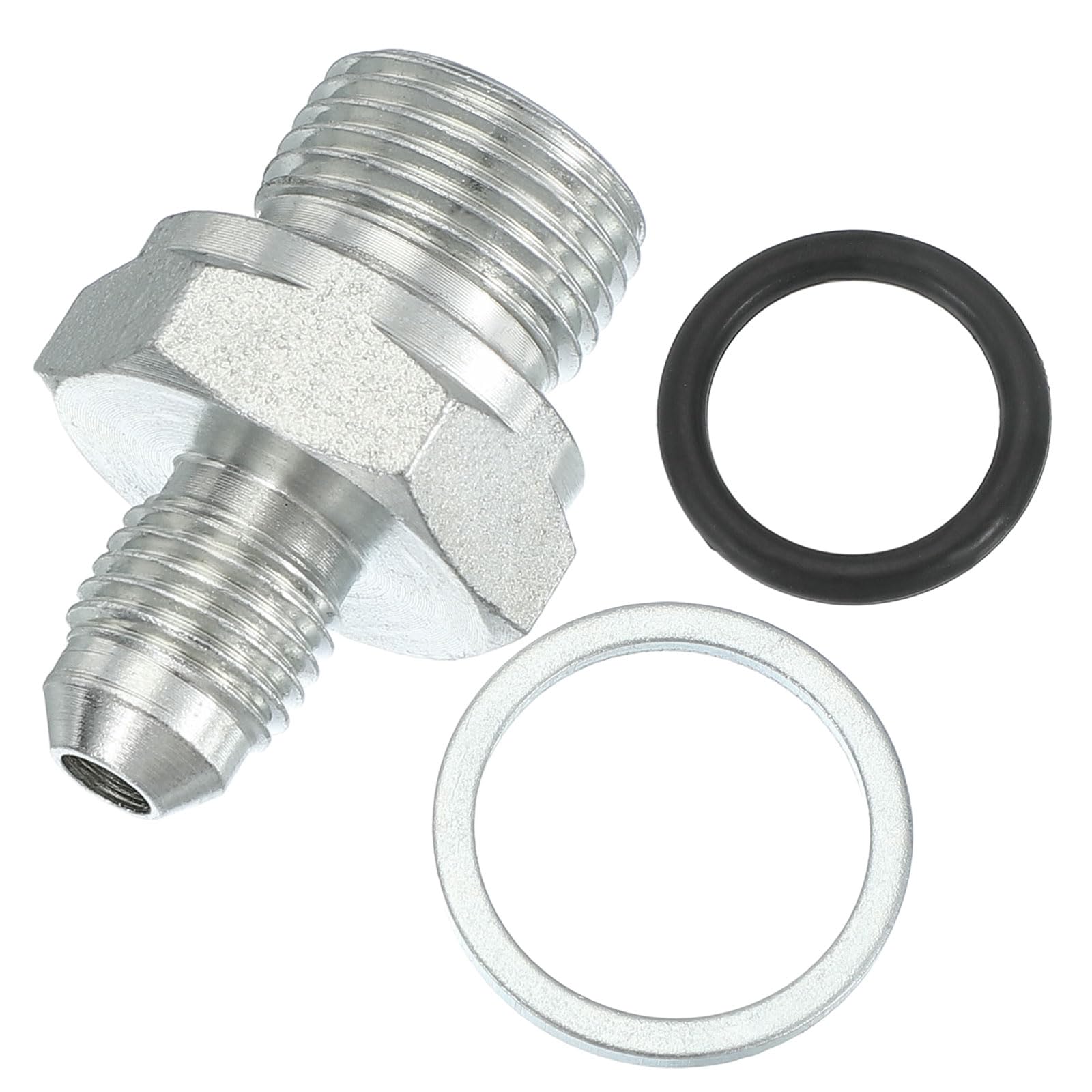 PATIKIL Hex Reducing Nipple Connectors Pipe Adapter 7/16" Male 37° Flare JIC x 3/8" g Male, Pipe Fitting Reducer Nipple Adapter Plated Steel Hydraulic Fitting