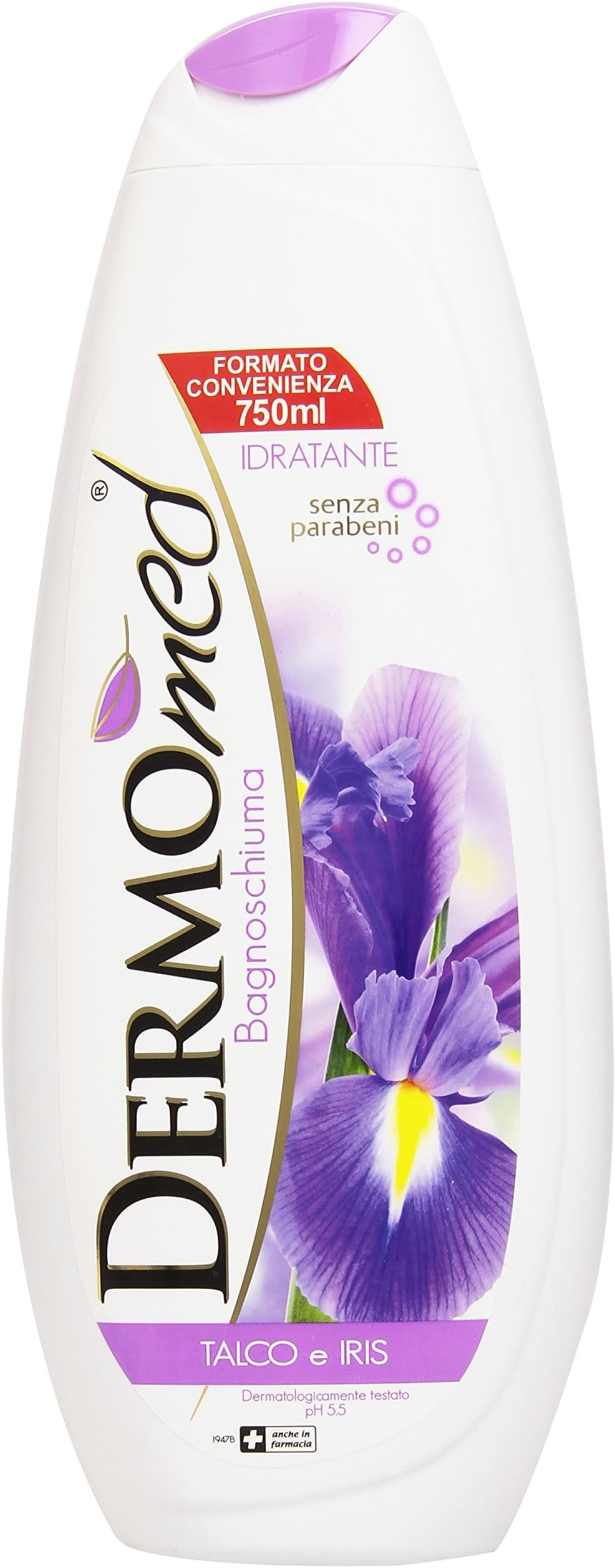 dermomed – BAGNOSCHIUMA, Talc and Iris, Paraben Free – 750 ml