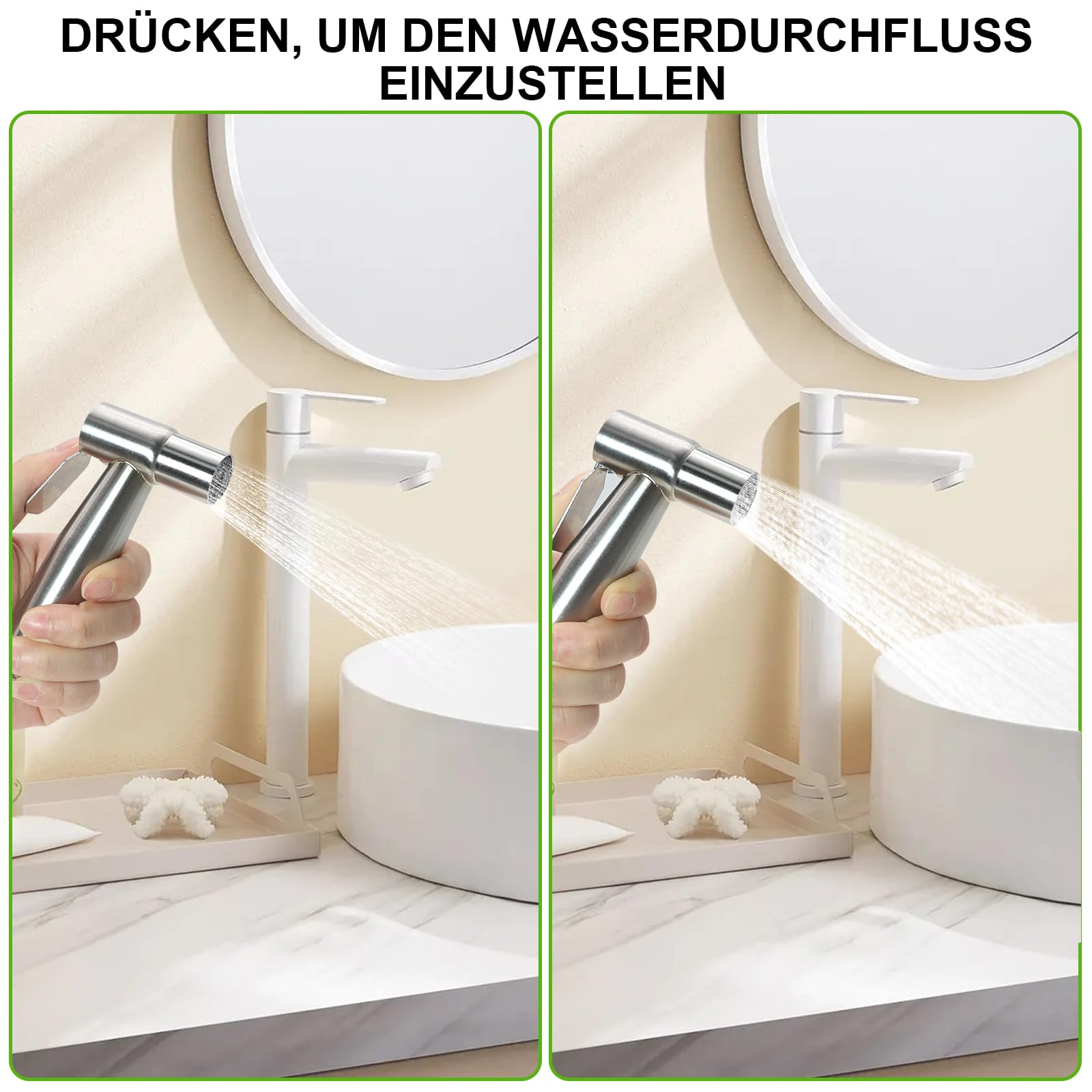Spruzzatore Doccetta per Bidet Acciaio Inossidabile Idroscopino Doccino Bidet per WC per l'igiene del bagno doccia carta igienica pulizia pannolini (solo soffione, argentato)
