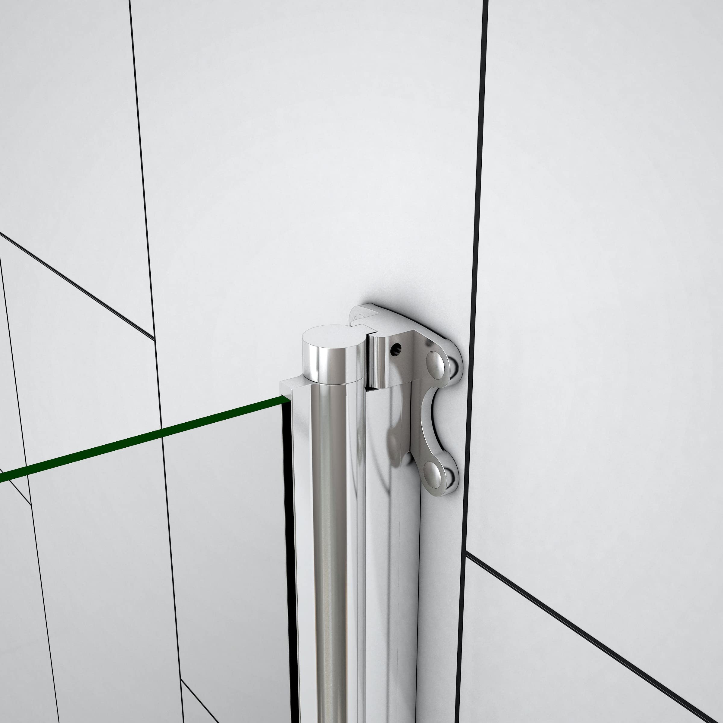 H.130cm Sopravasca da Bagno Doccia Girevole 180 Gradi 70cm Vetro 5mm Cromo | Temperato Trasparente
