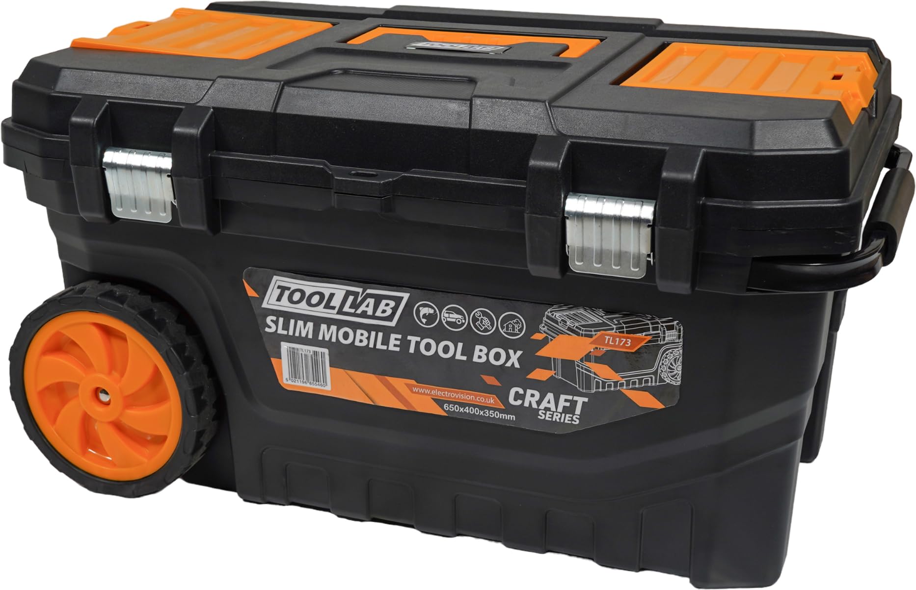Tool Lab Mobile Pull Along Tool Storage Box With Wheels