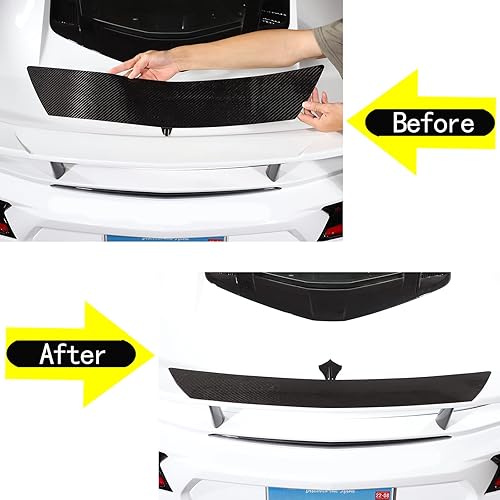 Miniatura 2 de Calcomanías de alerón C8 de fibra de carbono real, 1 unidad compatible con Corvette C8 Stingray 2020 2021 2022 2023