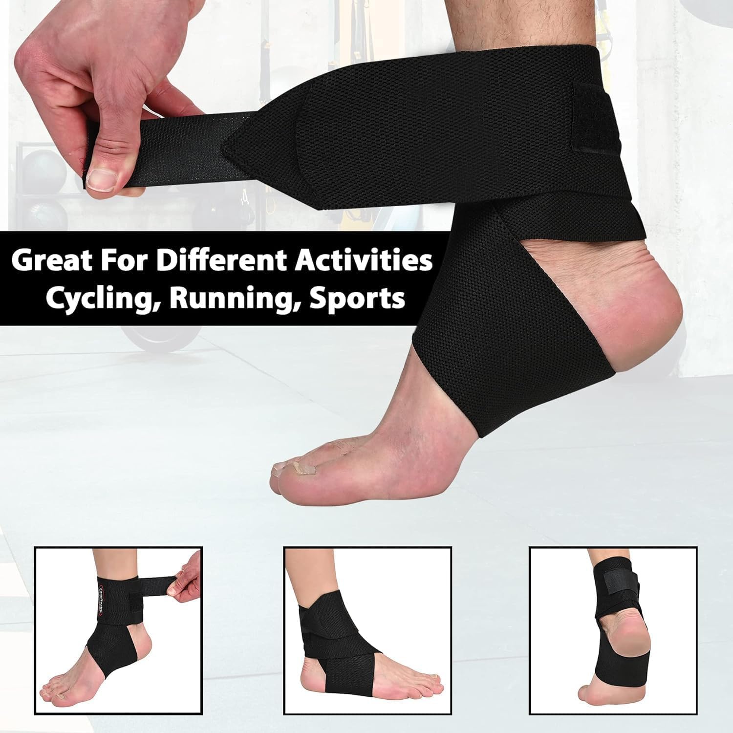 ALYV Adjustable Ankle Support Wrap – Compression Brace for Gym, Running, Sports & Injury Prevention – Unisex 4