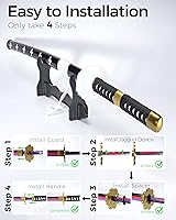 Vista 65 de Cold Blade Toy Sword - 41 inches Toy Katana Replica with Holster Belt and Display Stand - Sword with Authentic Design Shusui