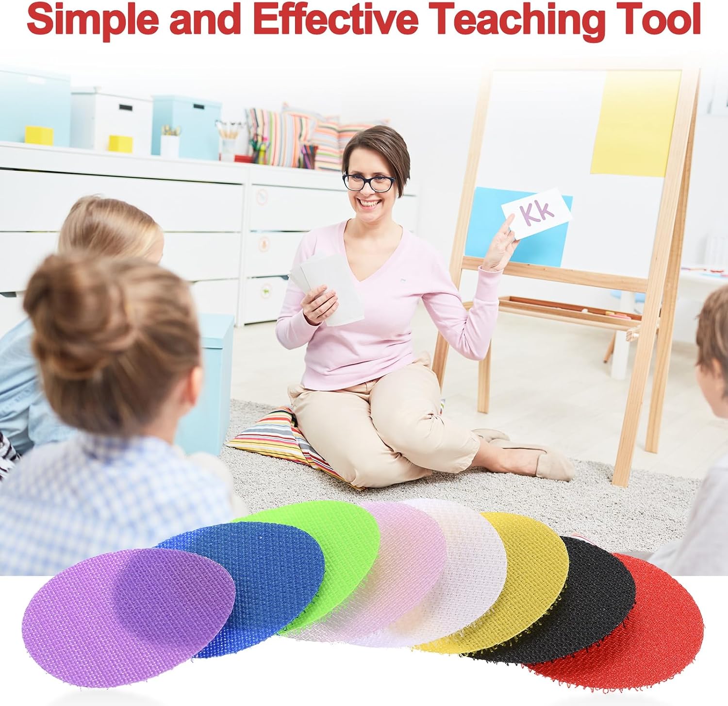 PATIKIL 1.57" Carpet Spot Markers, 40Pcs Round Floor Dots Markers Carpet Spots for Teacher Classroom Decoration Elementary Preschool Supplies, Black image 5