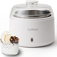 JoyMech Compact Greek Yogurt Maker - 1 Quart Stainless Steel Machine with Constant Temperature Control for Homemade Organic Yogurt