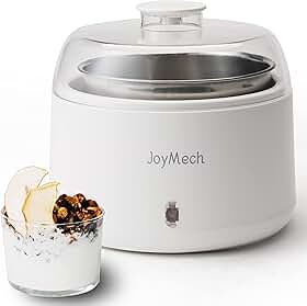 JoyMech Máquina de Iogurte Grego Com Controle de Temperatura Constante - Recipiente de Aço Inoxidável, 1,1 Litro Para Iogurte Orgânico Doméstico