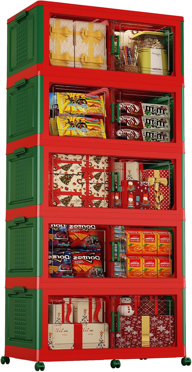 QAVABIN 175Gal/700Qt Christmas Storage Bins with Lid and