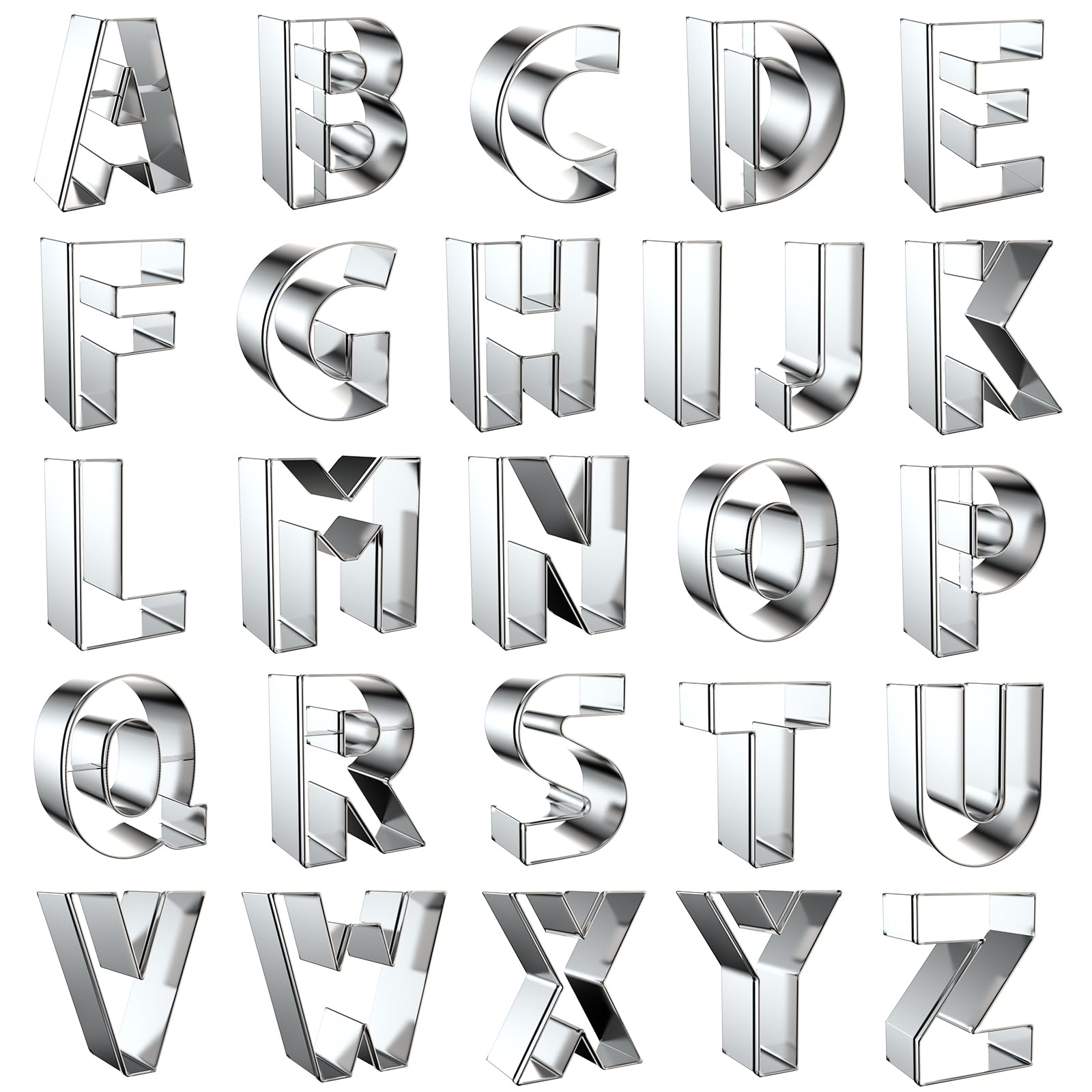 Xzhloym 2 Inch Alphabet Cookie Cutters