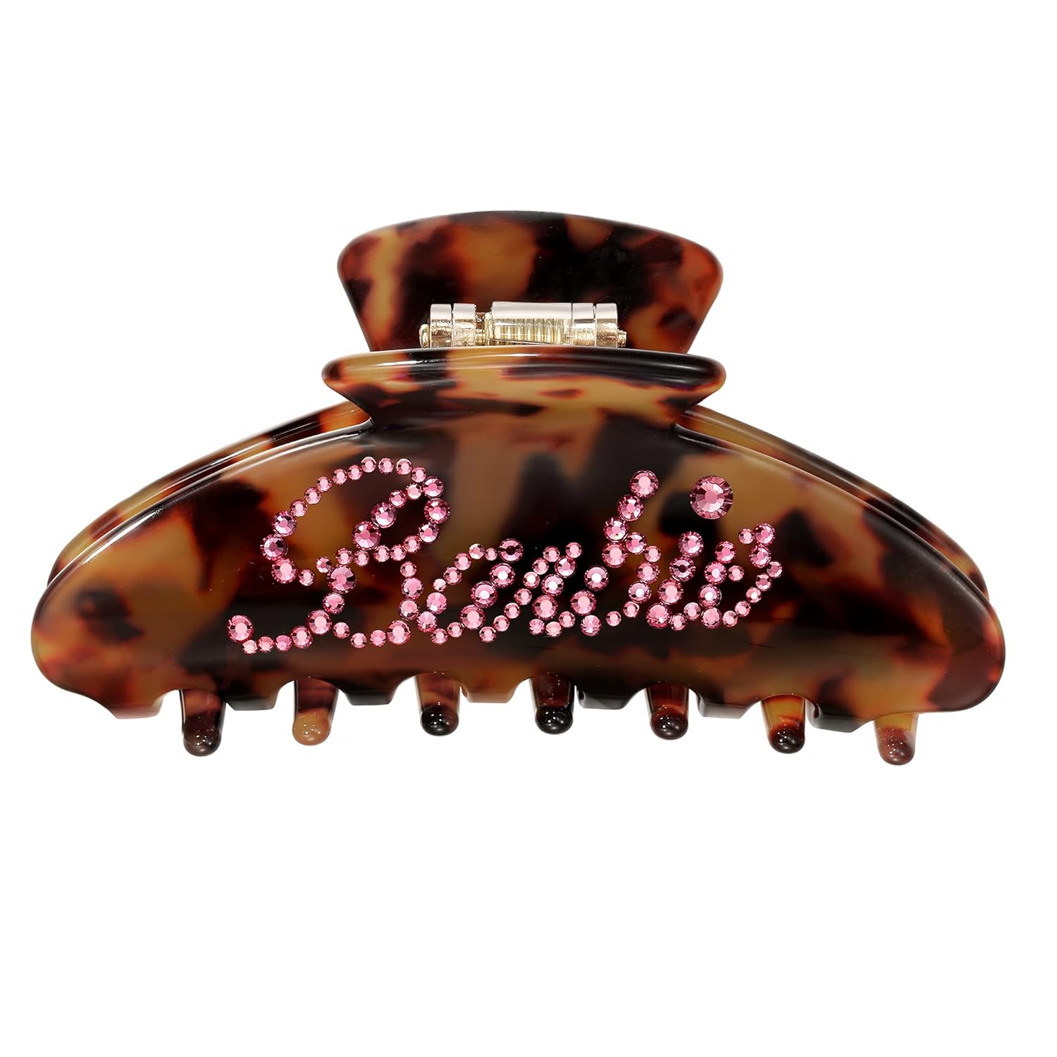 Hair Clip for Women, Large Matte Hair Claws for Thick Hair, Big Banana Clip with Rhinestone Cubic Zirconia, Hair Clips for Long Hair Daily Use, Nonslip Strong Hold