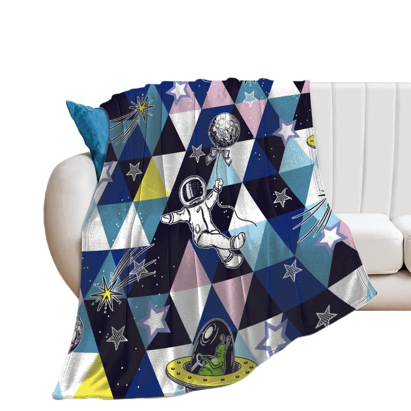 Couverture de canapé géométrique en polaire douce pour chambre moderne