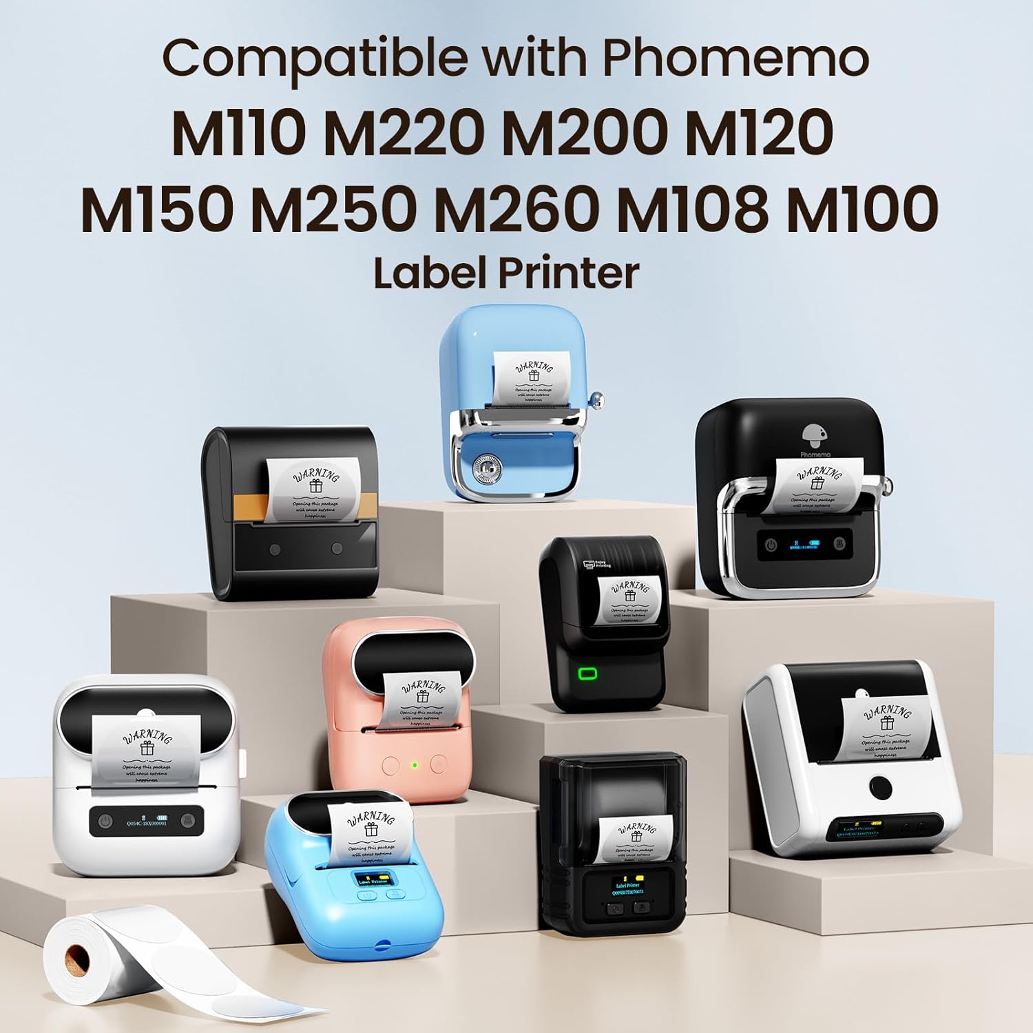 Phomemo Transparent Round Labels Compatible with Phomemo M110 M220 M200 M120 M150 M250 M260 M108 M100 Label Printer, 1.96" x 1.96" (50x50mm) 140 Labels, Clear Thermal Labels - Image 8