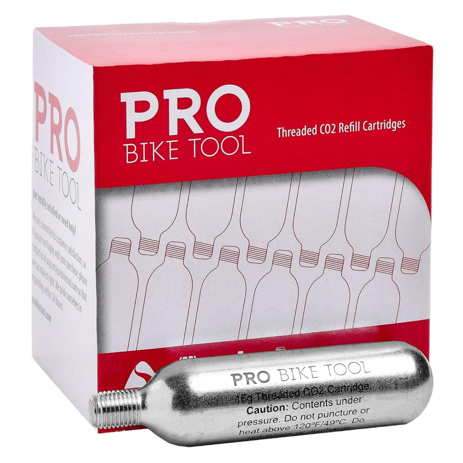 PRO BIKE TOOL CO2 Cartridges - Threaded CO2 Canisters for Bike Tires - Quick Inflation for Road, MTB, Cyclocross, Gravel, Hybrid Bikes - Portable, Durable, Essential for On-The-Go Repairs
