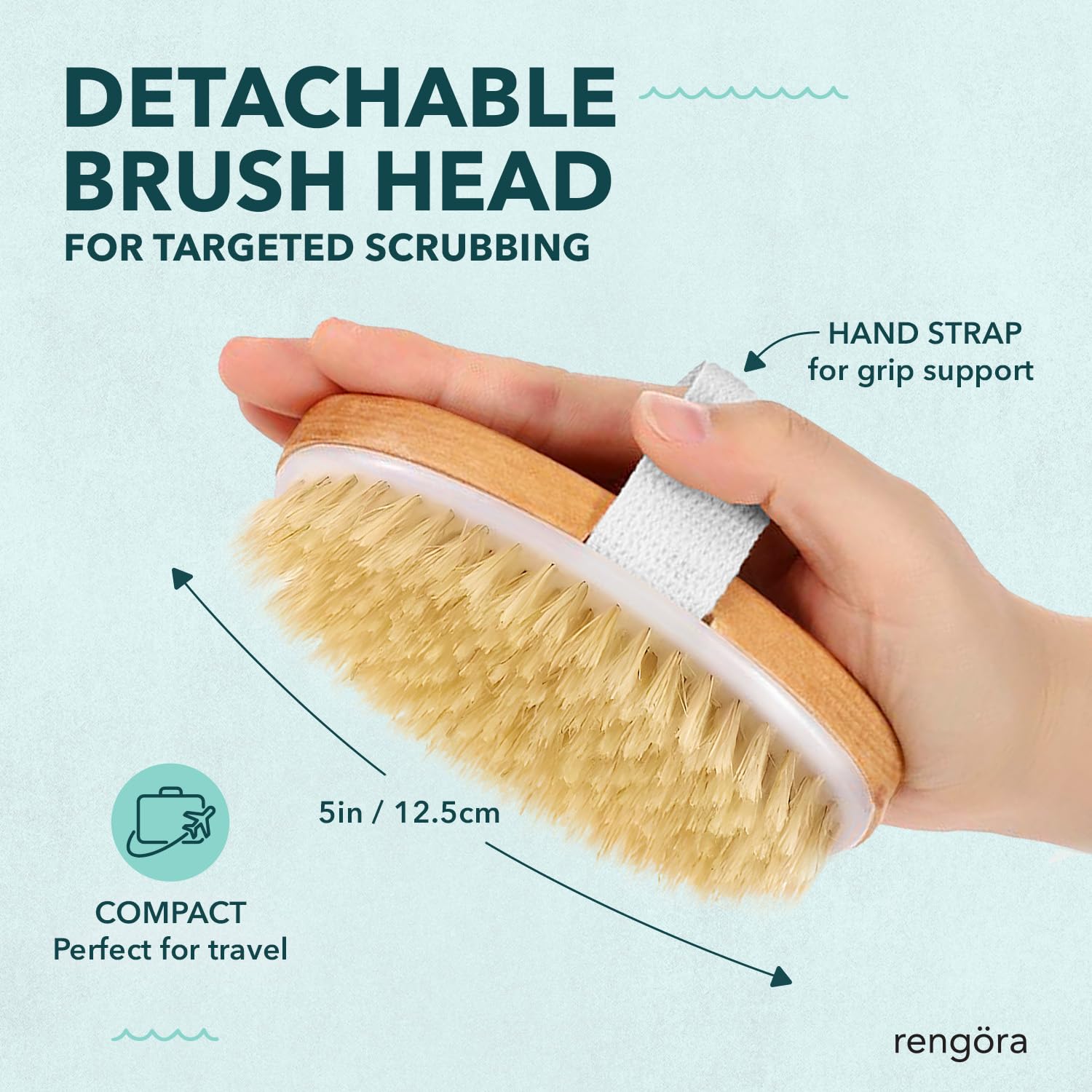 Körperbürste, Peeling Bürste zum trockenbürsten - für Lymphdrainage, Cellulite-Behandlung & Massage