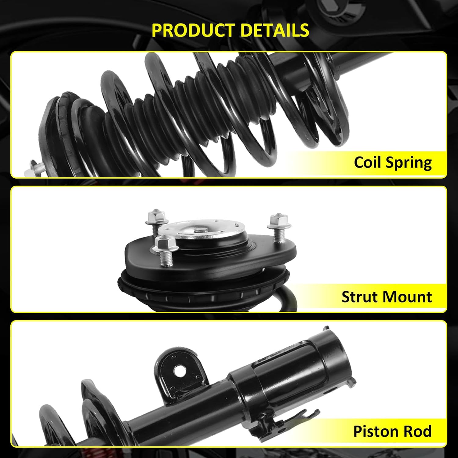 Front Complete Struts With Coil Spring Assembly fit for 2010-2015 for Toyota Prius Quick Suspension Struts Replace 172689 172688