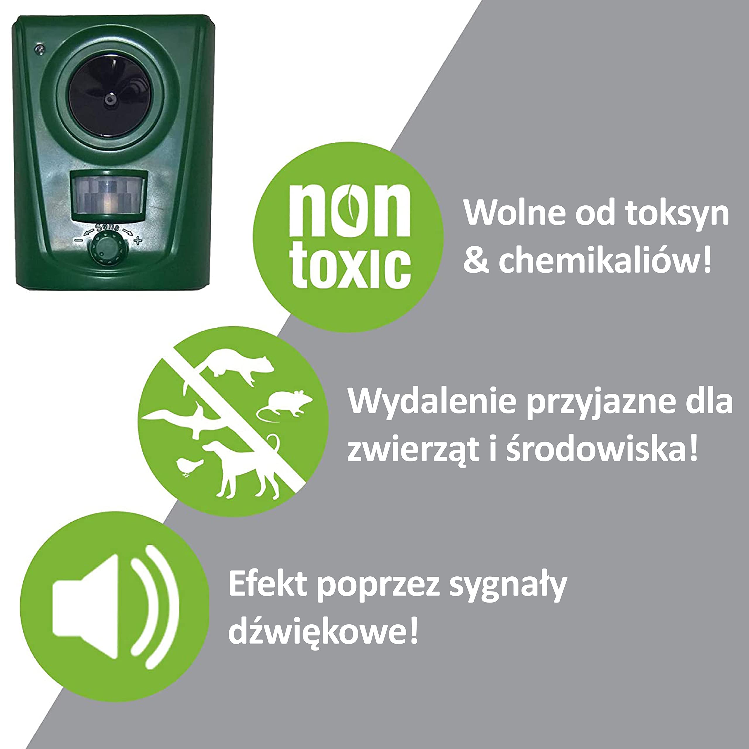 ISOTRONIC Odstraszacz ultradźwiękowy psów, kotów, zwierząt, 60 m², 2 szt.