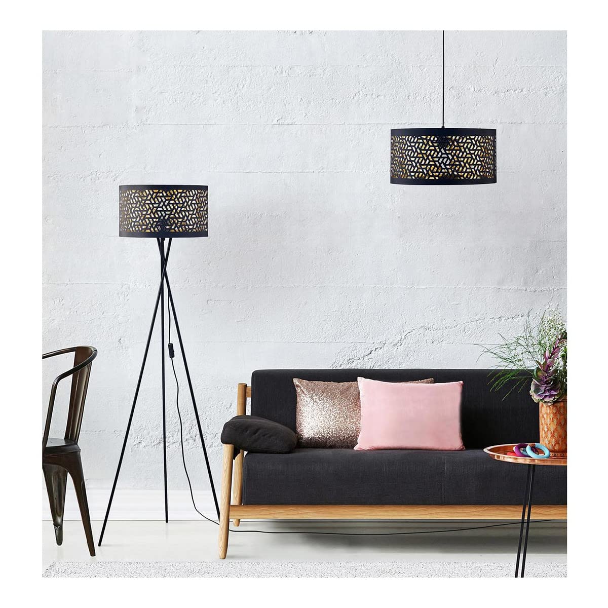 Suspension industrielle Aralia 110 cm éclairer grand salon loft