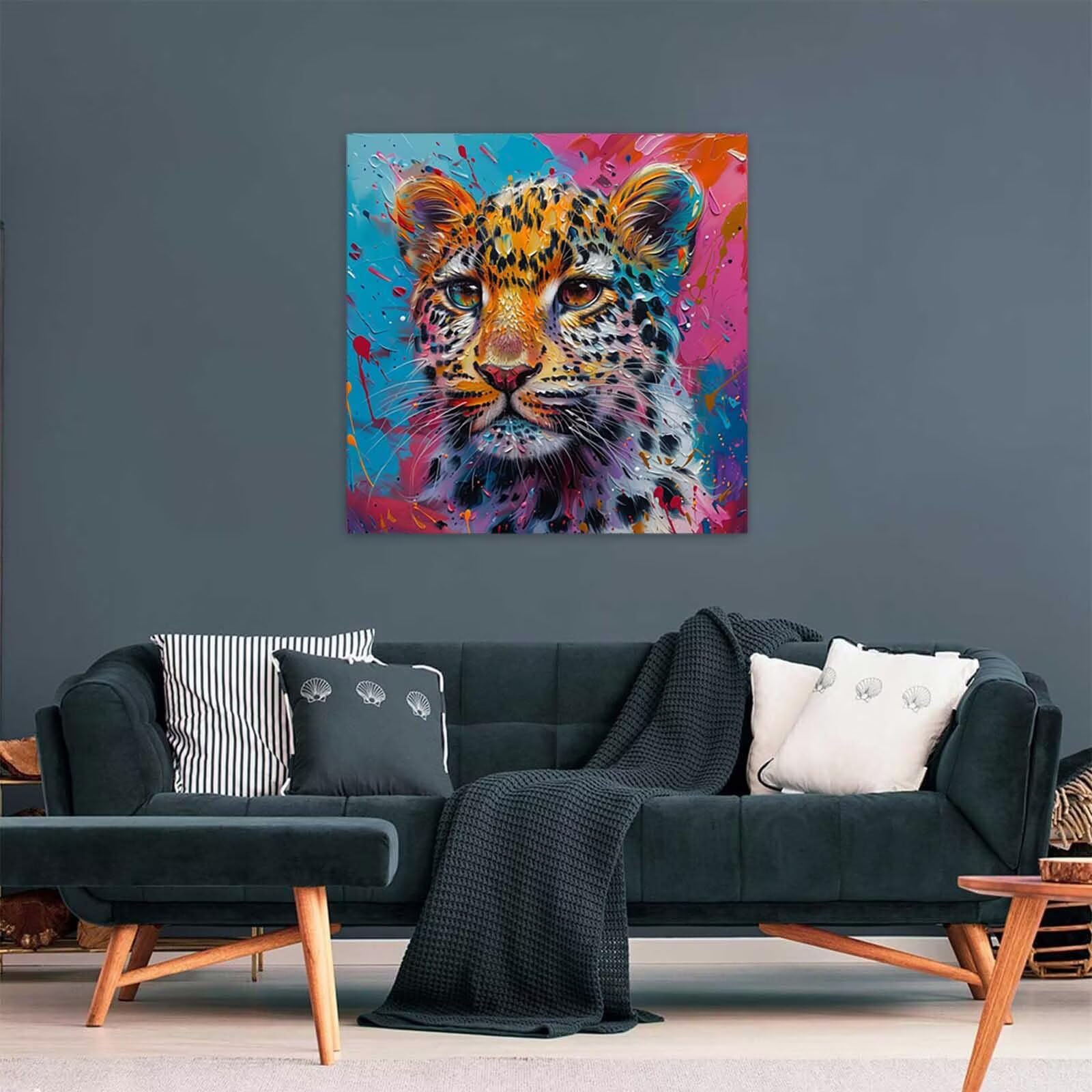 Peinture Numero Adulte LéOpard, Peinture par Numero Adulte Animal, Bricolage Loisirs Créatifs Adultes, Paint by Numbers Kit avec Pinceaux et Acryliques, Decoration Maison, Cadeau Femme 40x40cm 6-1017