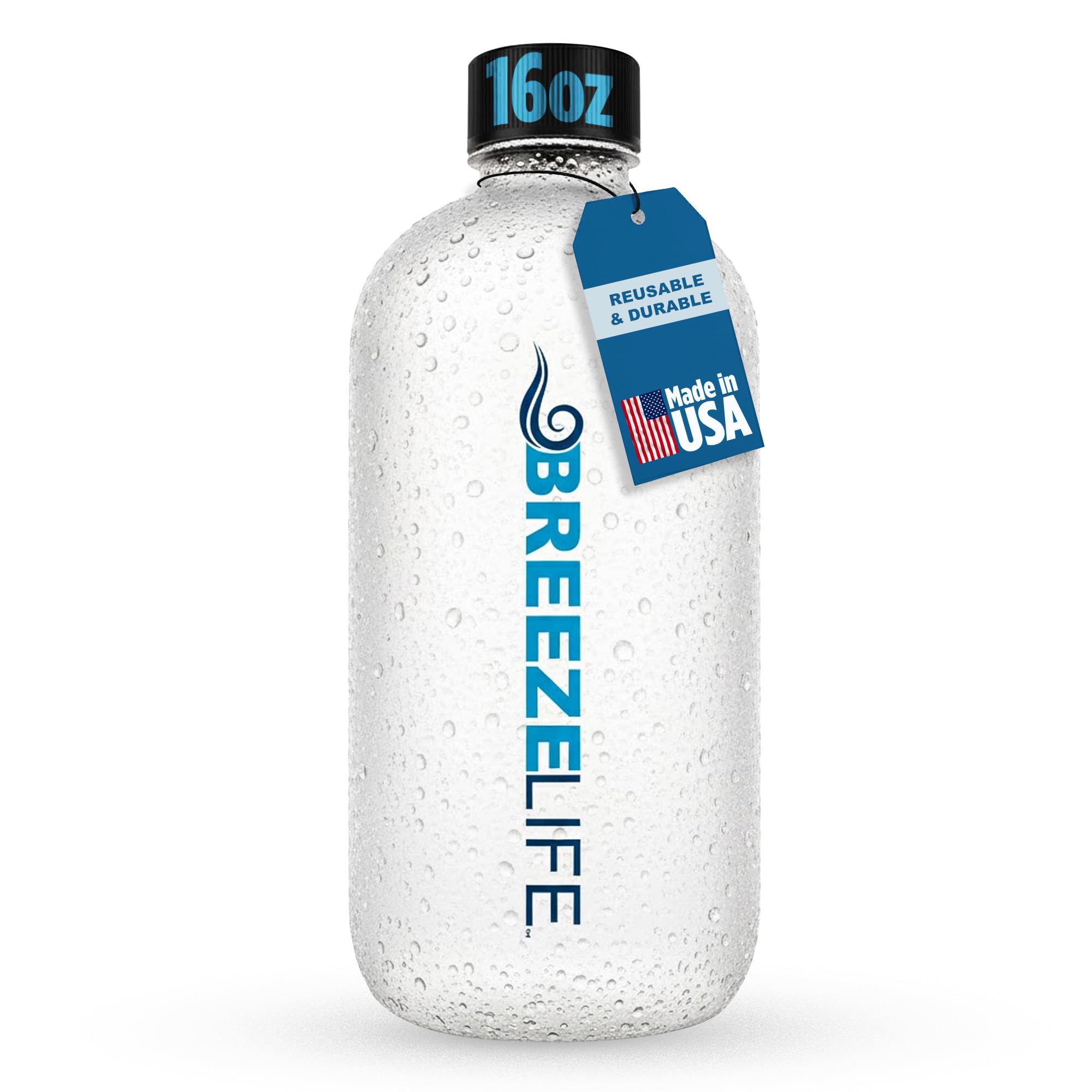 Breeze Life Replacement Mist Bottle – Fits Original and Rechargeable Mister Breeze Umbrellas, 16 oz, Clear Frosted