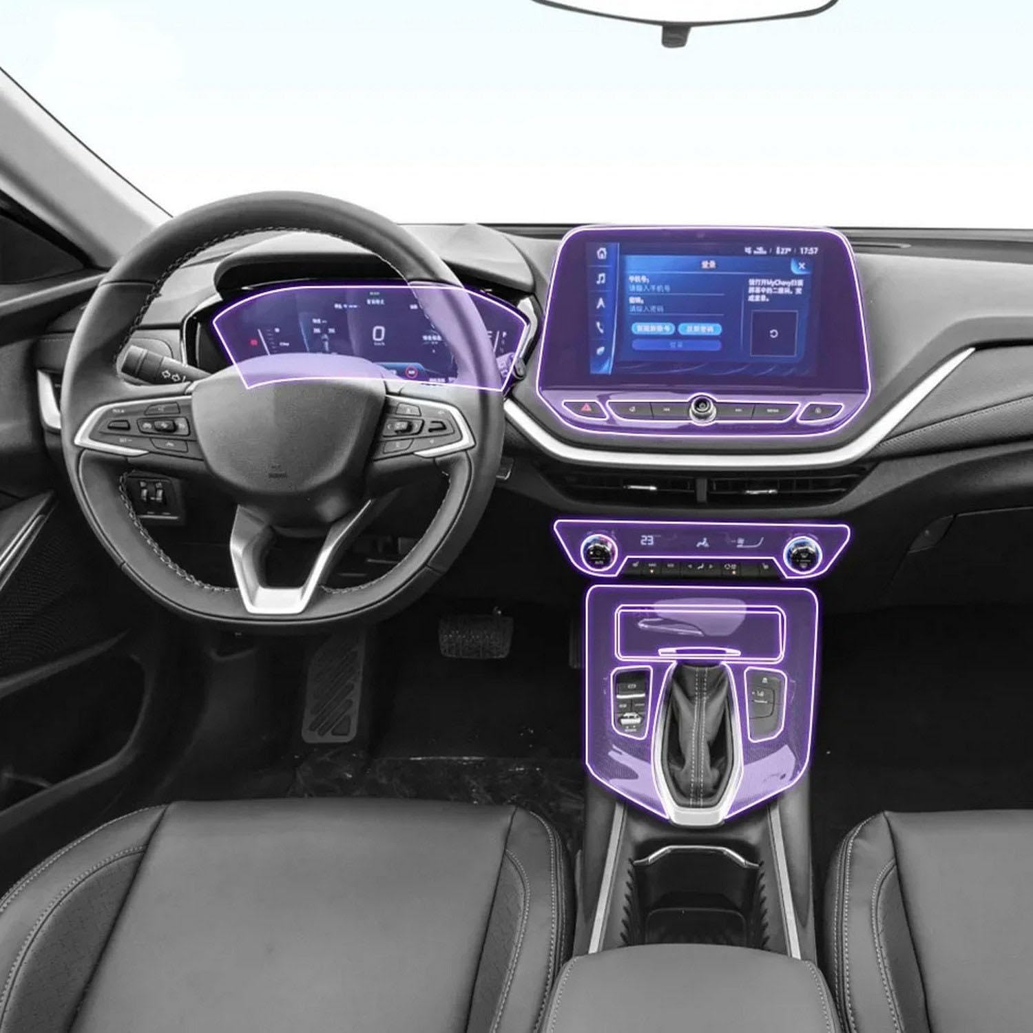 Film TPU anti-rayures Chevrolet Menlo auto-cicatrisant pour console auto