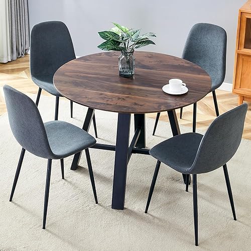 Miniatura 27 de Juego de mesa de comedor redonda para 4, mesa de comedor y sillas de cocina moderna para 4,42 pulgadas, juego de mesa de comedor para 4, juego de