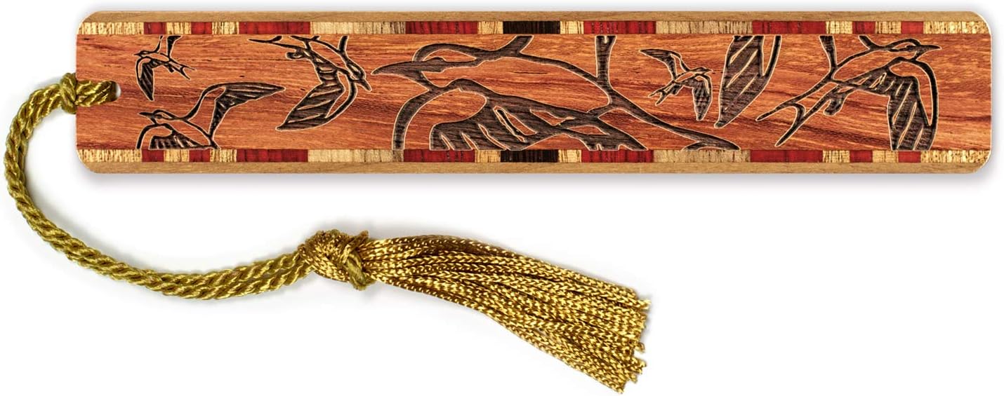 Personalized Cardinal (Double Sided) Wooden Bookmark - Made in The USA - Also Available Without Personalization